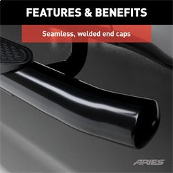 ARIES 4-in Oval Black Steel Nerf Bars for Chevrolet/GMC Silverado/Sierra 1500, Silverado/Sierra 2500 HD, Silverado/Sierra 3500 HD Crew Cab (2007-2019) - S224045