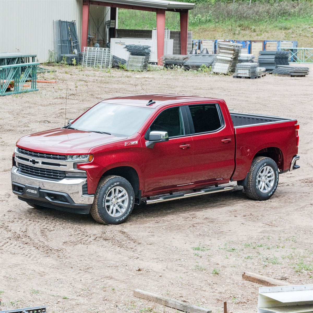 ARIES 4-in Oval Polished Stainless Steel Nerf Bars for Chevrolet/GMC Double Cab (2007-2019) - S224046-2