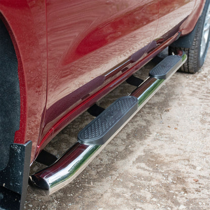 ARIES 4-in Oval Polished Stainless Steel Nerf Bars for Chevrolet/GMC Double Cab (2007-2019) - S224046-2