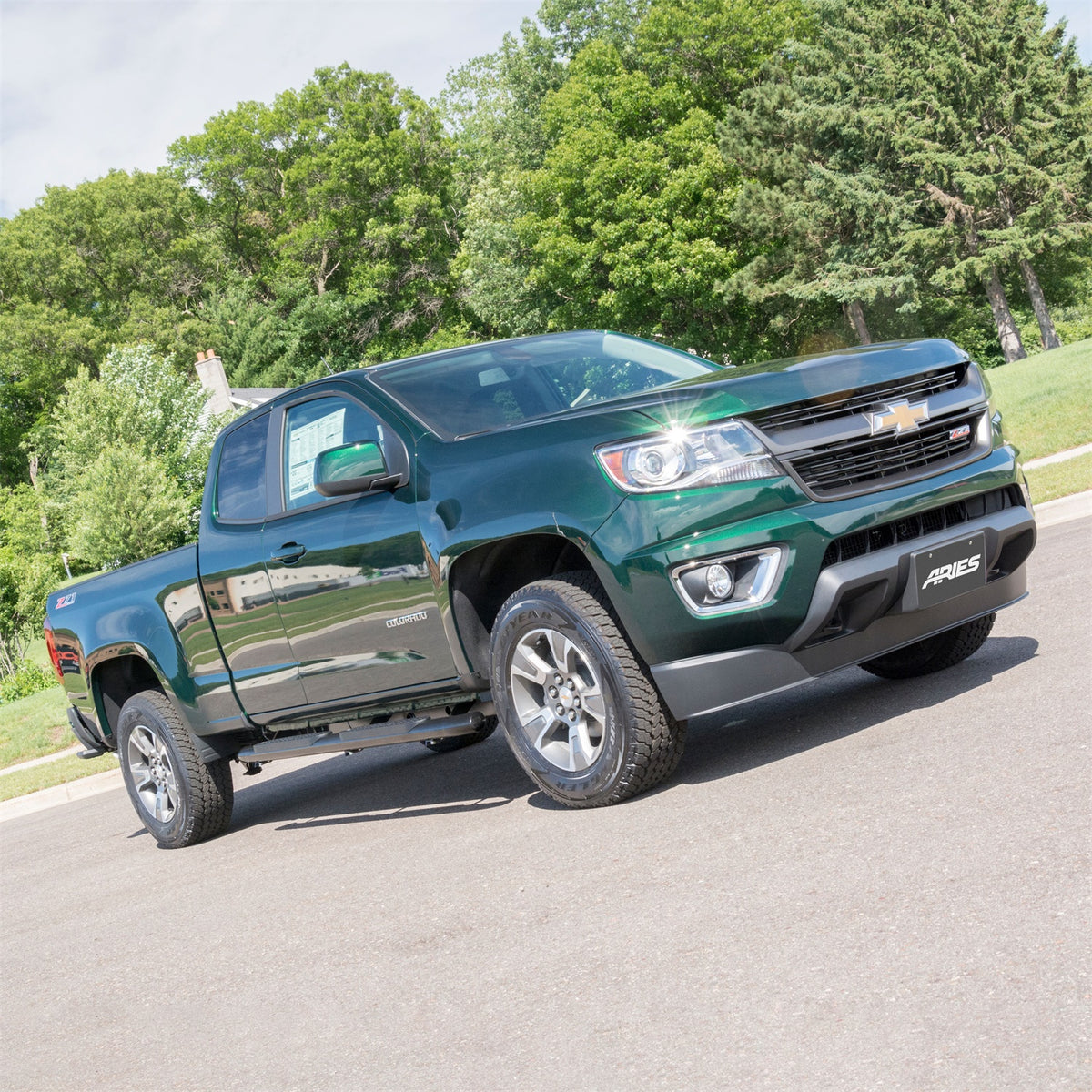 ARIES 4-in Oval Black Steel Nerf Bars for Chevrolet/GMC Canyon/Colorado Extended Cab (2015-2022) - S224052