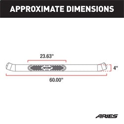 ARIES 4-in Oval Black Steel Nerf Bars for Dodge/RAM 1500 Classic, 1500/2500/3500 Regular Cab (2009-2026) - S225039