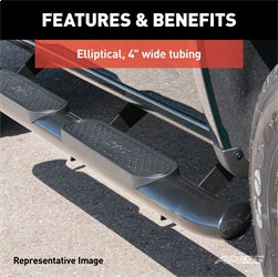 ARIES 4-in Oval Black Steel Nerf Bars for Dodge/RAM 1500, 1500 Classic Quad Cab (2009-2024) - S225040