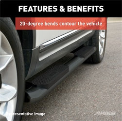 ARIES 4-in Oval Black Steel Nerf Bars for Dodge/RAM 1500 Classic, 1500/2500/3500 Crew Cab (2009-2026) - S225041
