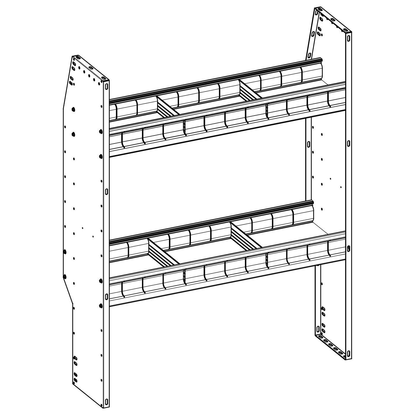 Aluminum Adjustable 2 Shelf Unit - 36" W x 46" H x 13" D