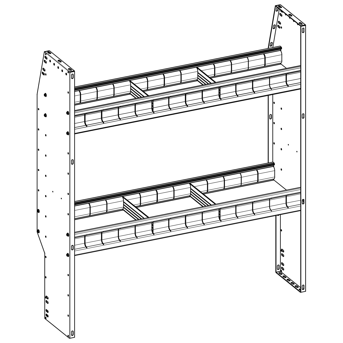 Aluminum Adjustable 2 Shelf Unit - 42" W x 46" H x 13" D