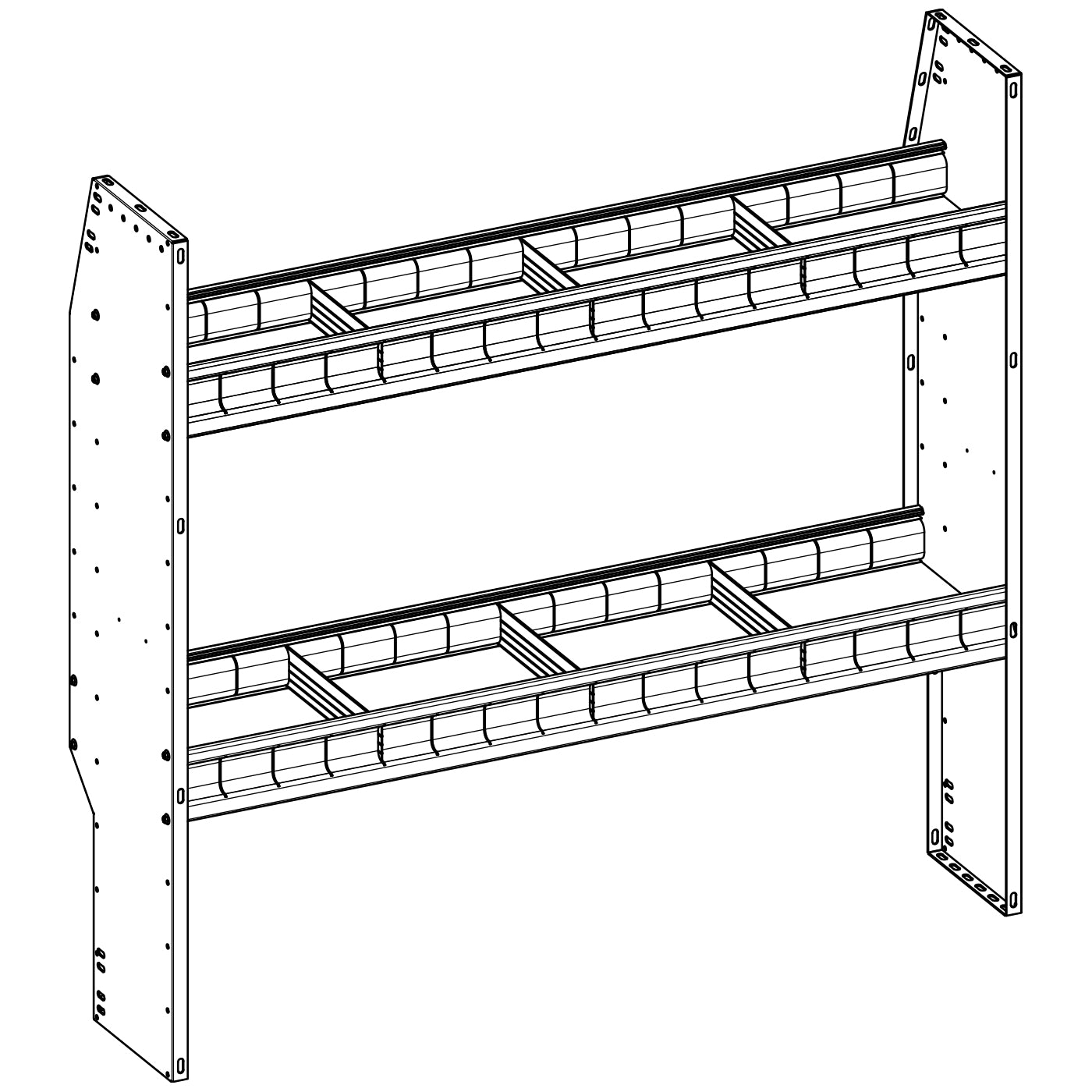 Aluminum Adjustable 2 Shelf Unit - 48" W x 46" H x 13" D