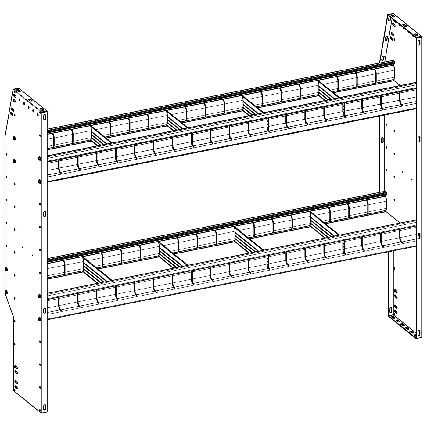 Aluminum Adjustable 2 Shelf Unit - 60" W x 46" H x 13" D