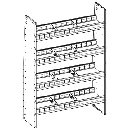 Aluminum Adjustable 4 Shelf Unit - 42" W x 60" H x 13" D