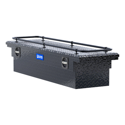 UWS Crossover Tool Box - 69-in - Low Profile - Single Lid - With Rail - Standard Tub - Secure Lock Handles - Gloss Black - SL-69-LP-BLK-R