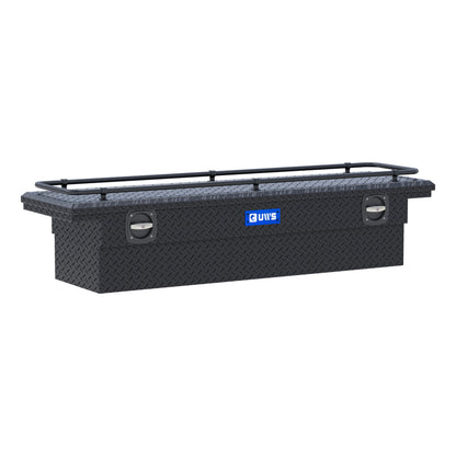 UWS Crossover Tool Box - 69-in - Low Profile - Single Lid - With Rail - Deep Angled Tub - Secure Lock Handles - Matte Black - SL-69-LP-MB-R
