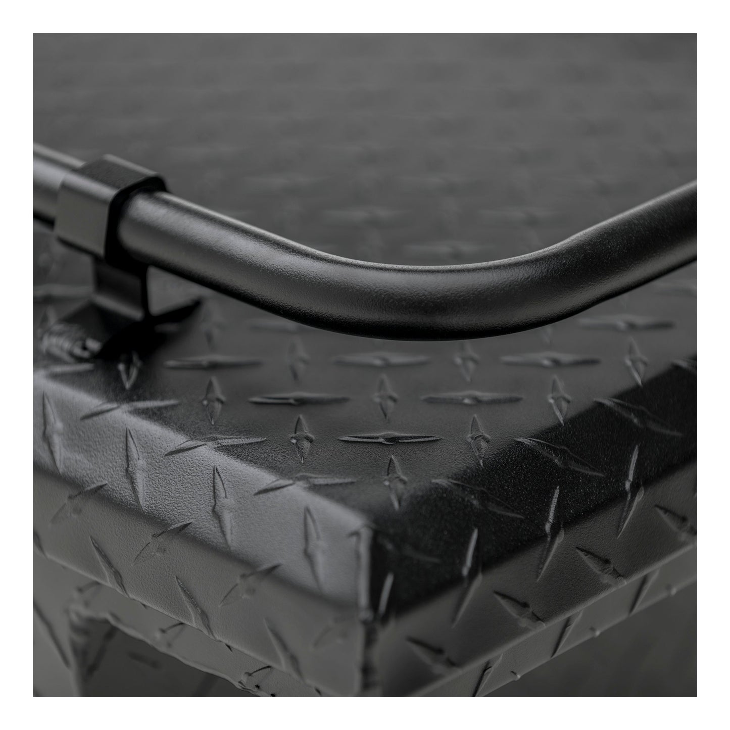 UWS Crossover Tool Box - 69-in - Low Profile - Single Lid - With Rail - Deep Angled Tub - Secure Lock Handles - Matte Black - SL-69-LP-MB-R