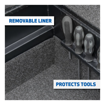 UWS Crossover Tool Box - 69-in - Low Profile - Single Lid - With Rail - Deep Angled Tub - Secure Lock Handles - Matte Black - SL-69-LP-MB-R