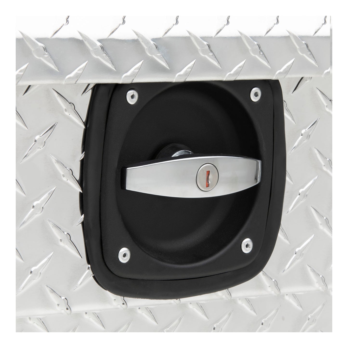 UWS Crossover Tool Box - 69-in - Low Profile - Single Lid - With Rail - Standard Tub - Secure Lock Handles - Bright Aluminum - SL-69-LP-R
