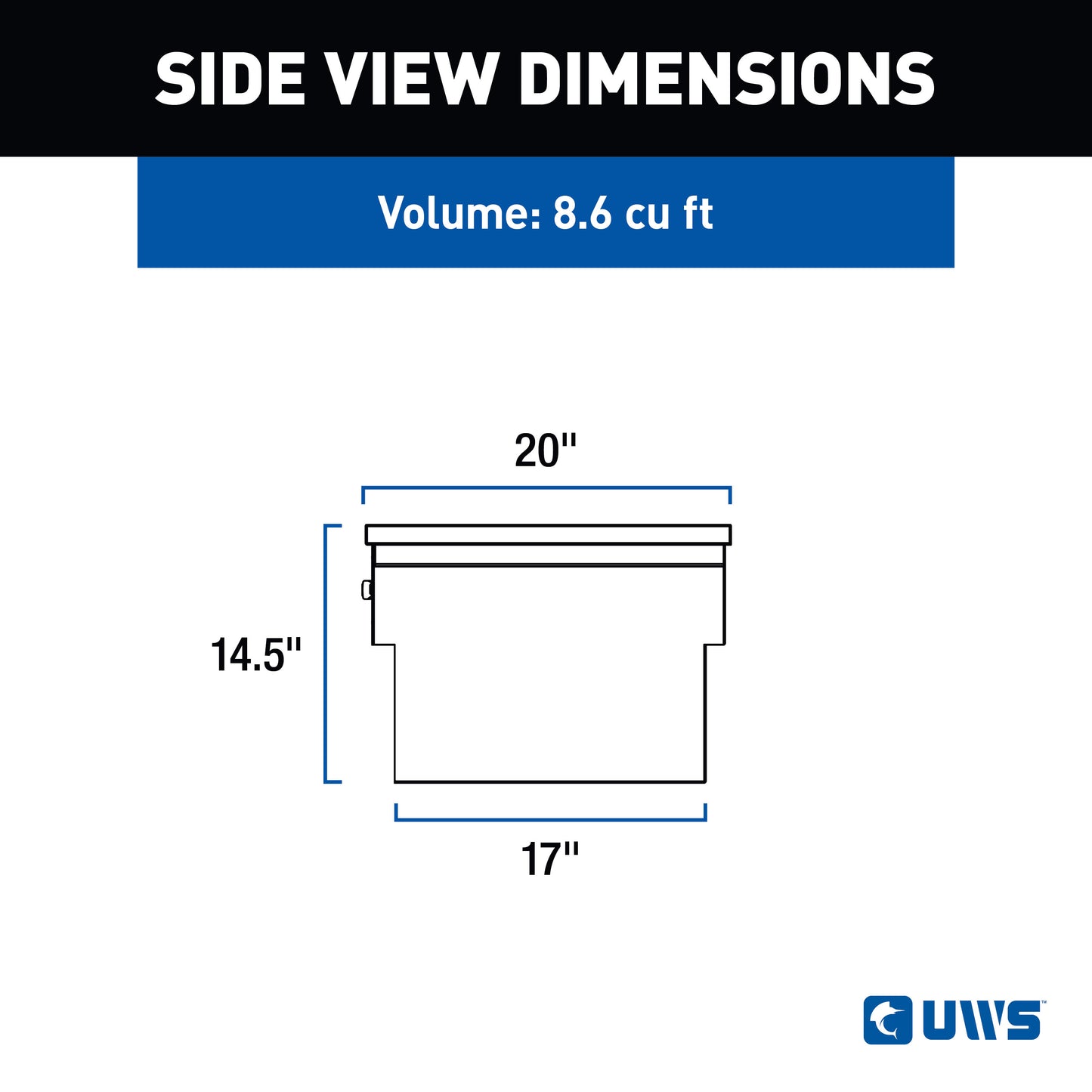 UWS Crossover Tool Box - 72-in - Low Profile - Single Lid - Standard Tub - Secure Lock Handles - Gloss Black - SL-72-LP-BLK