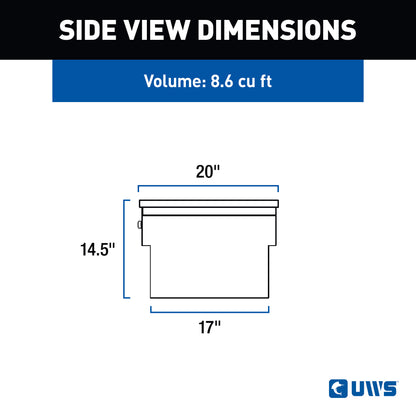 UWS Crossover Tool Box - 72-in - Low Profile - Single Lid - Standard Tub - Secure Lock Handles - Gloss Black - SL-72-LP-BLK