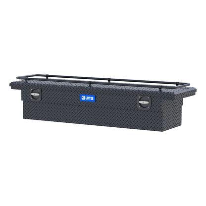 UWS Crossover Tool Box - 72-in - Low Profile - Single Lid - With Rail - Standard Tub - Secure Lock Handles - Matte Black - SL-72-LP-MB-R