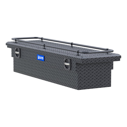 UWS Crossover Tool Box - 72-in - Low Profile - Single Lid - With Rail - Standard Tub - Secure Lock Handles - Matte Black - SL-72-LP-MB-R