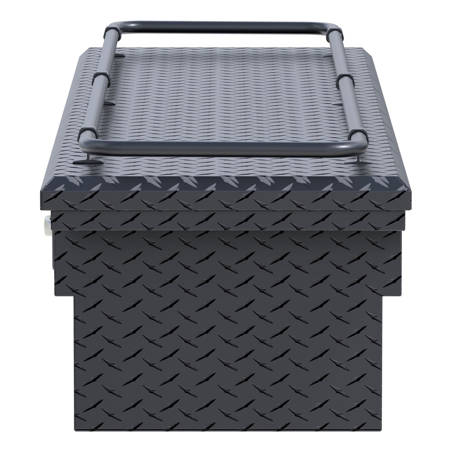 UWS Crossover Tool Box - 72-in - Low Profile - Single Lid - With Rail - Standard Tub - Secure Lock Handles - Matte Black - SL-72-LP-MB-R