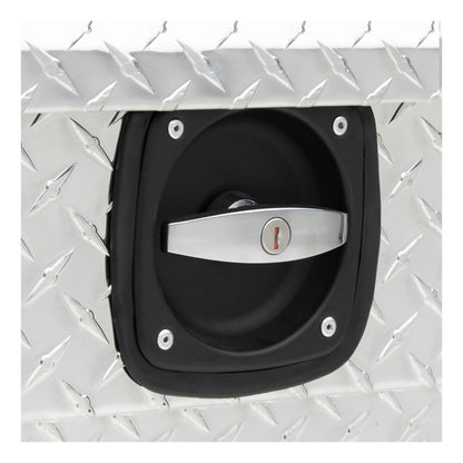 UWS Crossover Tool Box - 72-in - Low Profile - Single Lid - With Rail - Standard Tub - Secure Lock Handles - Bright Aluminum - SL-72-LP-R