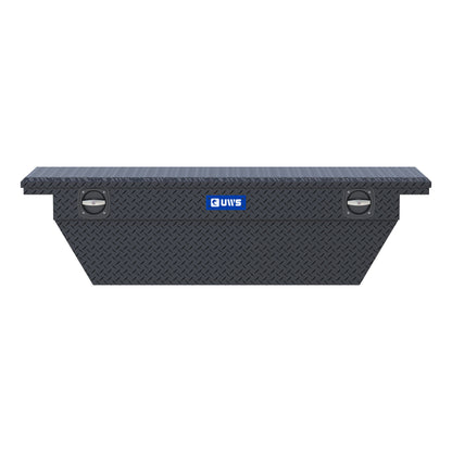 UWS Crossover Tool Box - 69-in - Low Profile - Single Lid - Deep Angled Tub - Secure Lock Handles - Matte Black - SLD-69-A-LP-MB