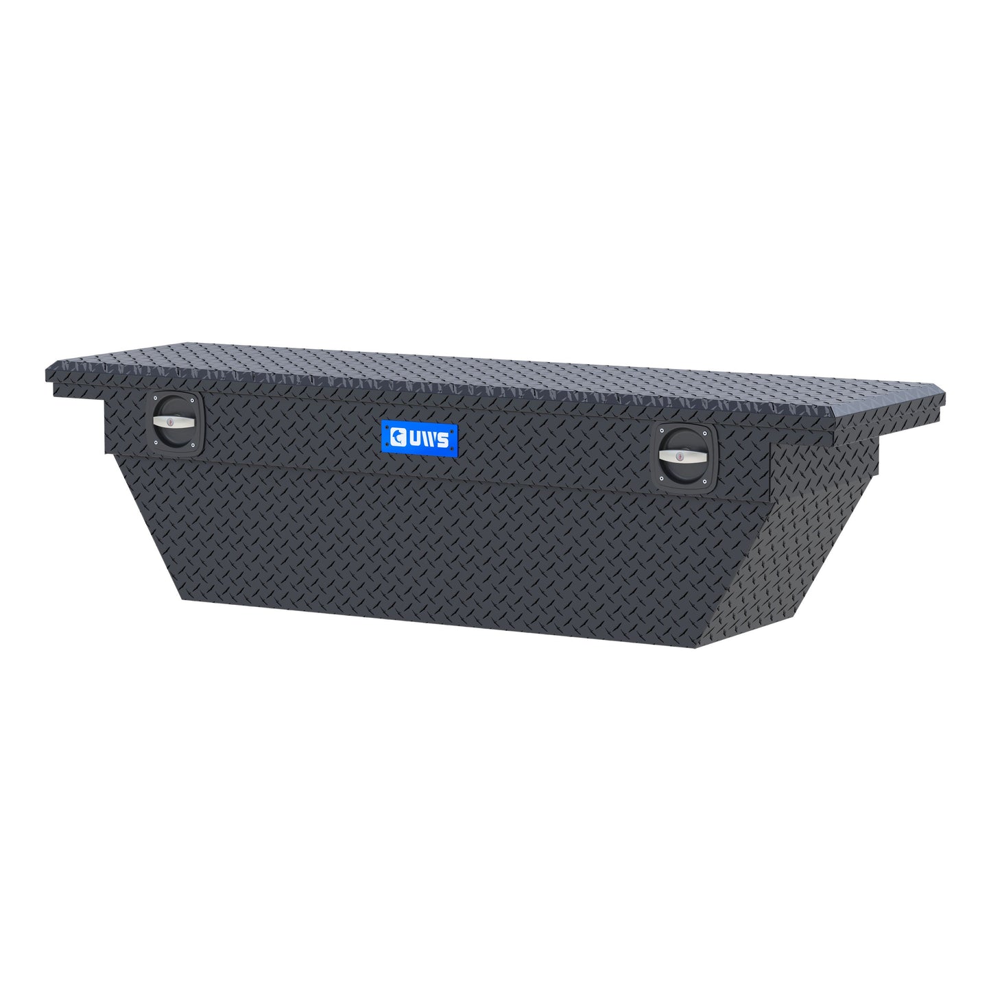 UWS Crossover Tool Box - 69-in - Low Profile - Single Lid - Deep Angled Tub - Secure Lock Handles - Matte Black - SLD-69-A-LP-MB