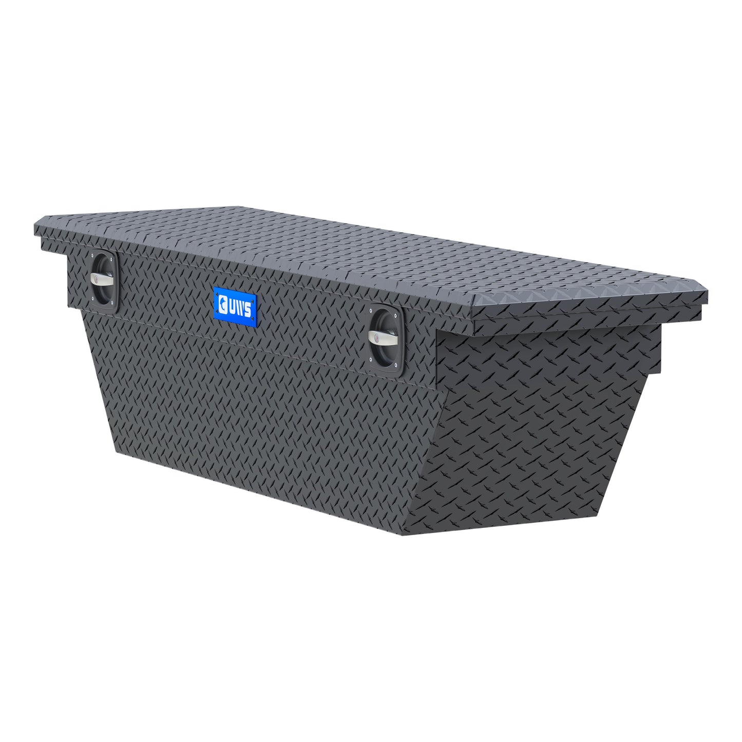 UWS Crossover Tool Box - 69-in - Low Profile - Single Lid - Deep Angled Tub - Secure Lock Handles - Matte Black - SLD-69-A-LP-MB