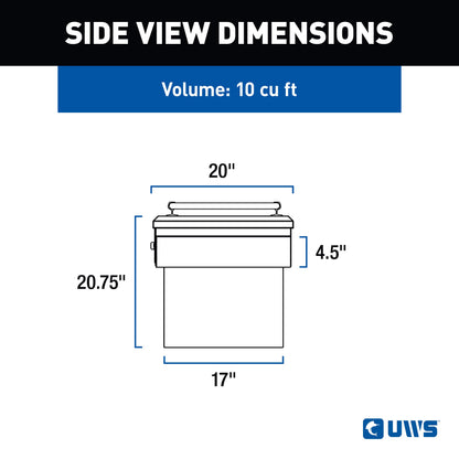 UWS Crossover Tool Box - 69-in - Low Profile - Single Lid - With Rail - Deep Angled Tub - Secure Lock Handles - Matte Black - SLD69-A-LP-MB-R