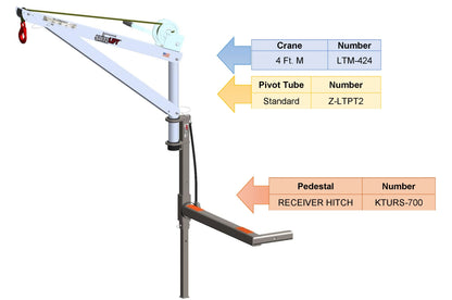 SpitzLift Receiver Hitch Mount Manual Crane - 700 lbs. Capacity