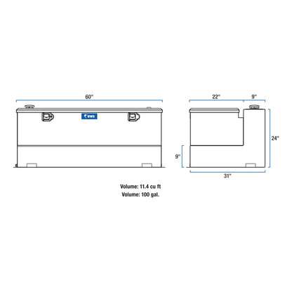 UWS 100-Gallon Combo Steel Transfer Tank - White - ST-100-COMBO-W