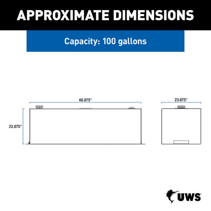 UWS 100-Gallon Rectangle Steel Transfer Tank - Matte Black - ST-100-RT-MB