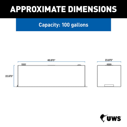 UWS 100-Gallon Rectangle Steel Transfer Tank - White - ST-100-RT-W