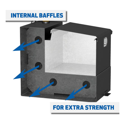 UWS Hammerhead-Style Steel Combo Transfer Tank - Matte Black - ST-100HH-CB-MB
