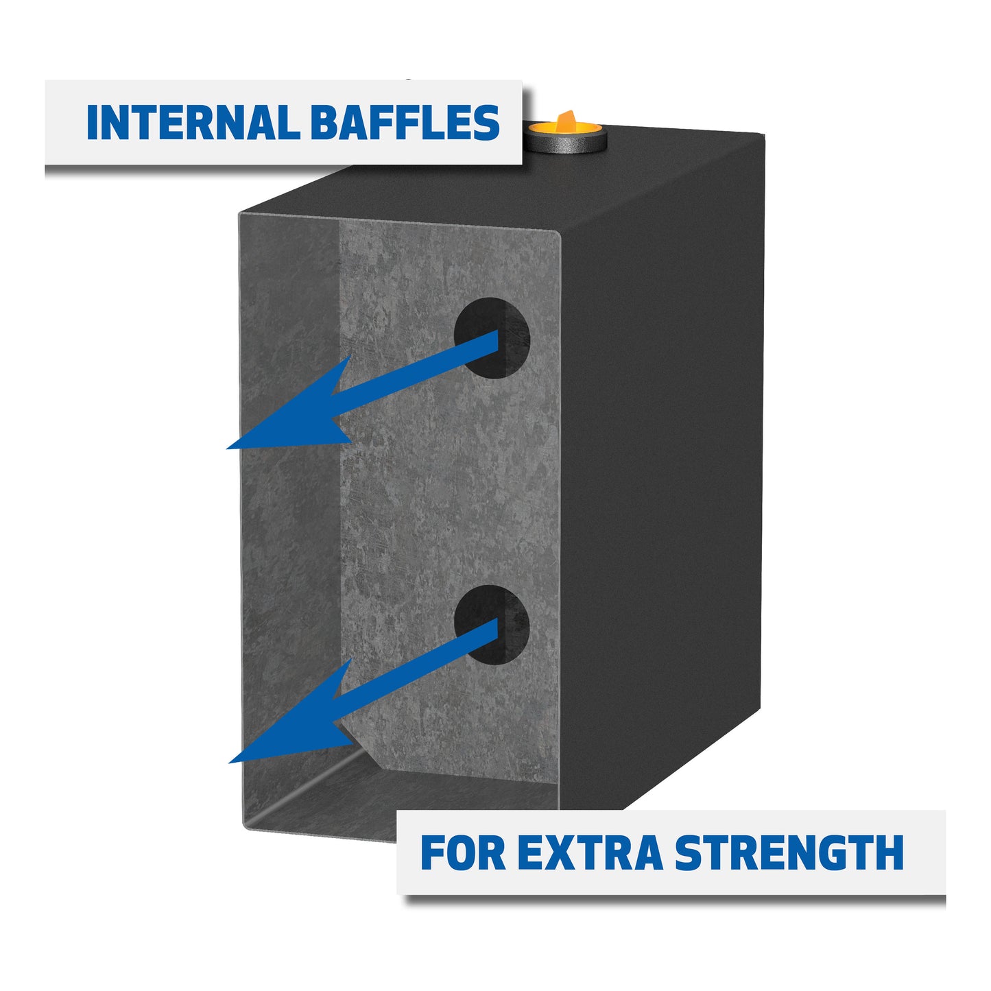 UWS 45-Gallon Rectangle Steel Transfer Tank - Matte Black - ST-45-R-MB