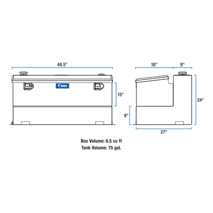 UWS 75-Gallon Combo Steel Transfer Tank - White - ST-75-COMBO-W