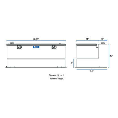 UWS 85-Gallon Combo Steel Transfer Tank - White - ST-85-COMBO-W