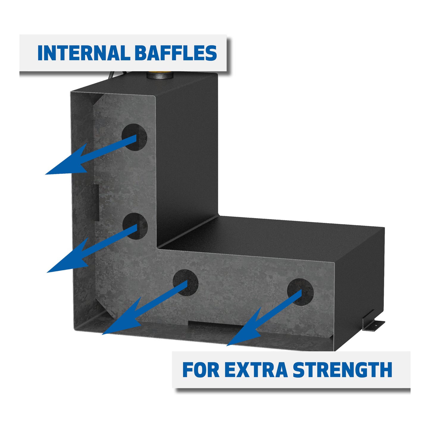 UWS 85-Gallon L-Shape Steel Transfer Tank - Matte Black - ST-85-L-MB