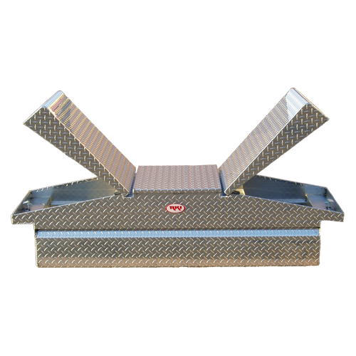 RKI 70-in Crossover Truck Tool Box ST-Series Slant Lid Double Lid - Aluminum - ST63A