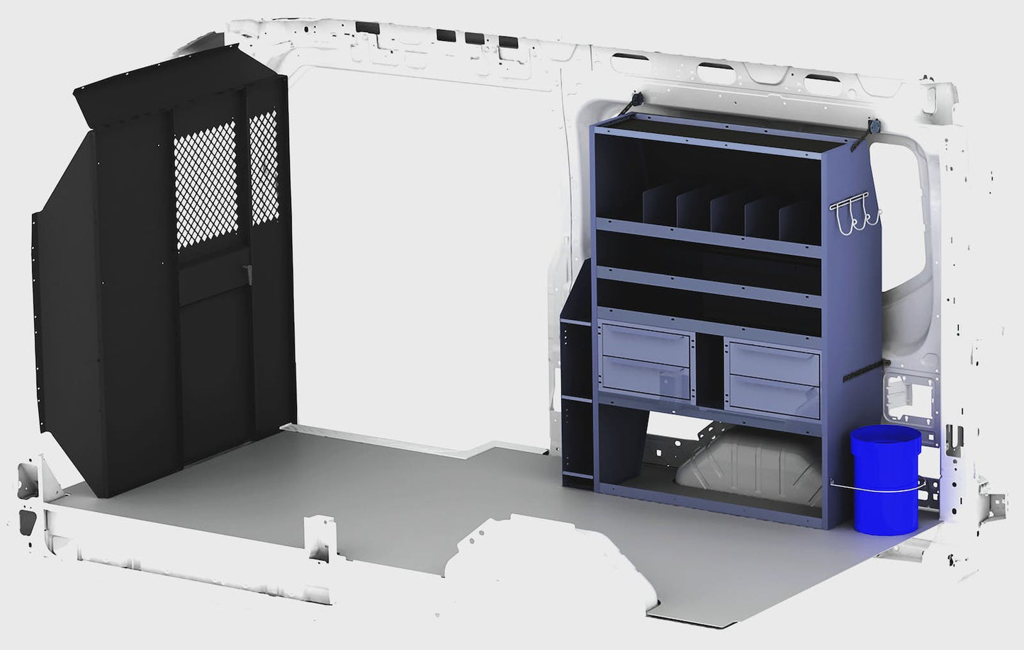 Masterack HVAC Shelving Package for High Roof Vans