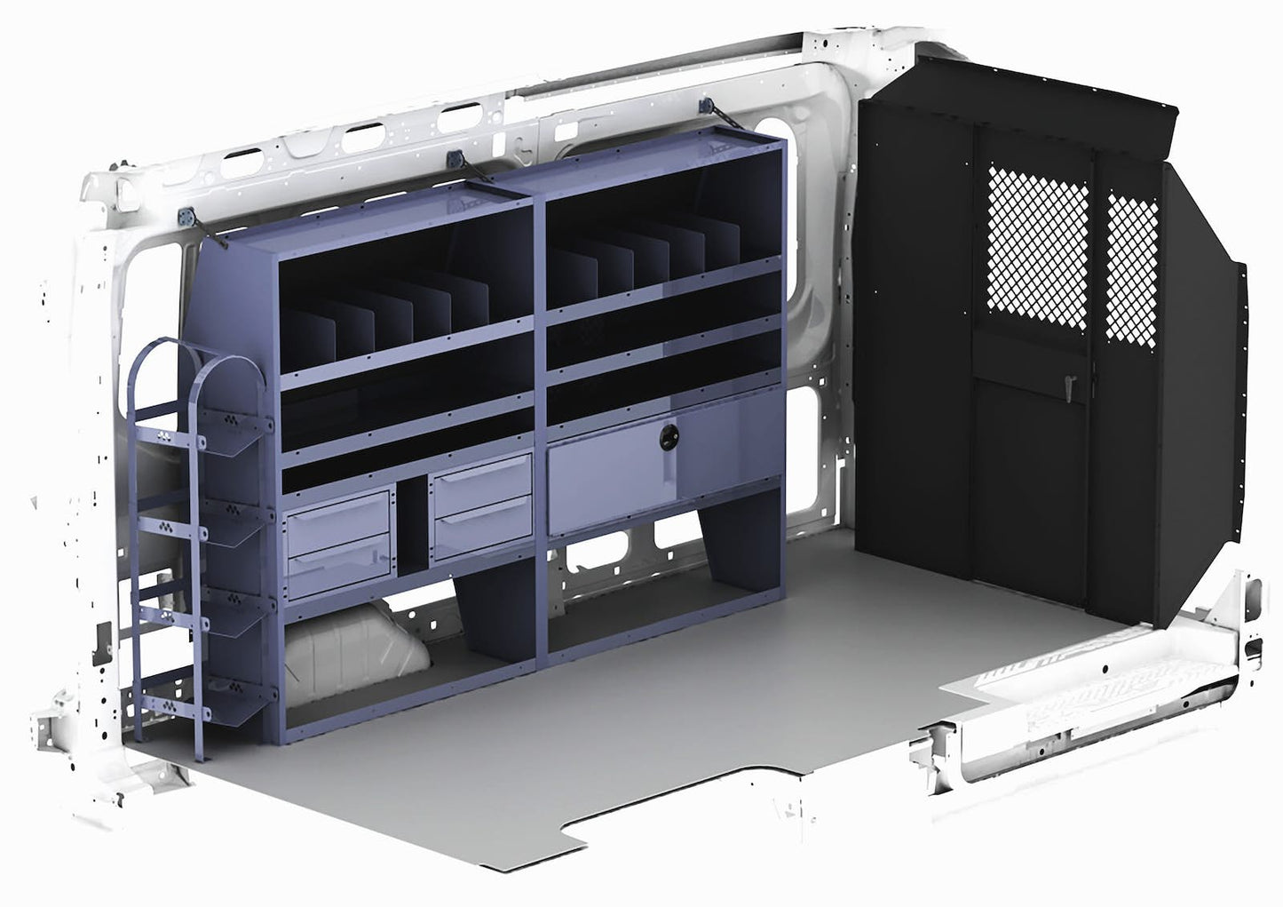 Masterack HVAC Shelving Package for High Roof Vans