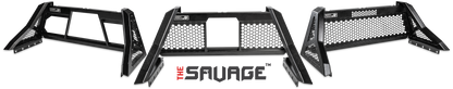 Highway Products Savage Headache Rack Hd Open Post, Smooth Black Upright, Smooth Black Center, Size 2 - 4011-052-BK62