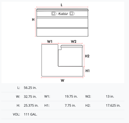 Dee Zee 111-Gallon Combo Steel Transfer Tank - Gloss Black - DZ92656SB