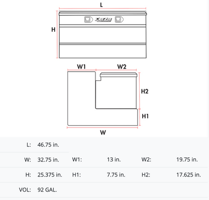 Dee Zee 92-Gallon Combo Steel Transfer Tank - Gloss Black - DZ92647SB