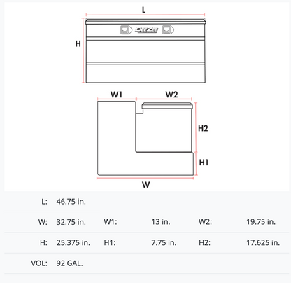 Dee Zee 92 Gallon Transfer Tank & Toolbox Combo - 47-in W - Black - DZ92647B