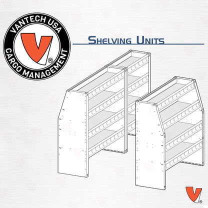 Aluminum Adjustable 4 Shelf Unit - 72" W x 60" H x 13" D