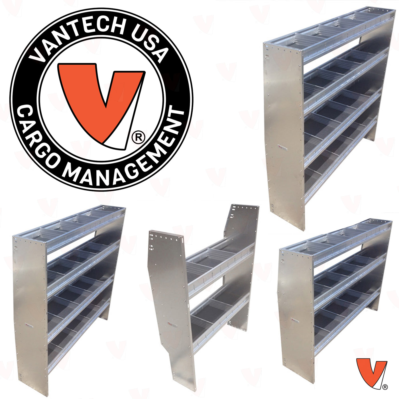 Aluminum Adjustable 3 Shelf Unit - 72" W x 48" H x 13" D