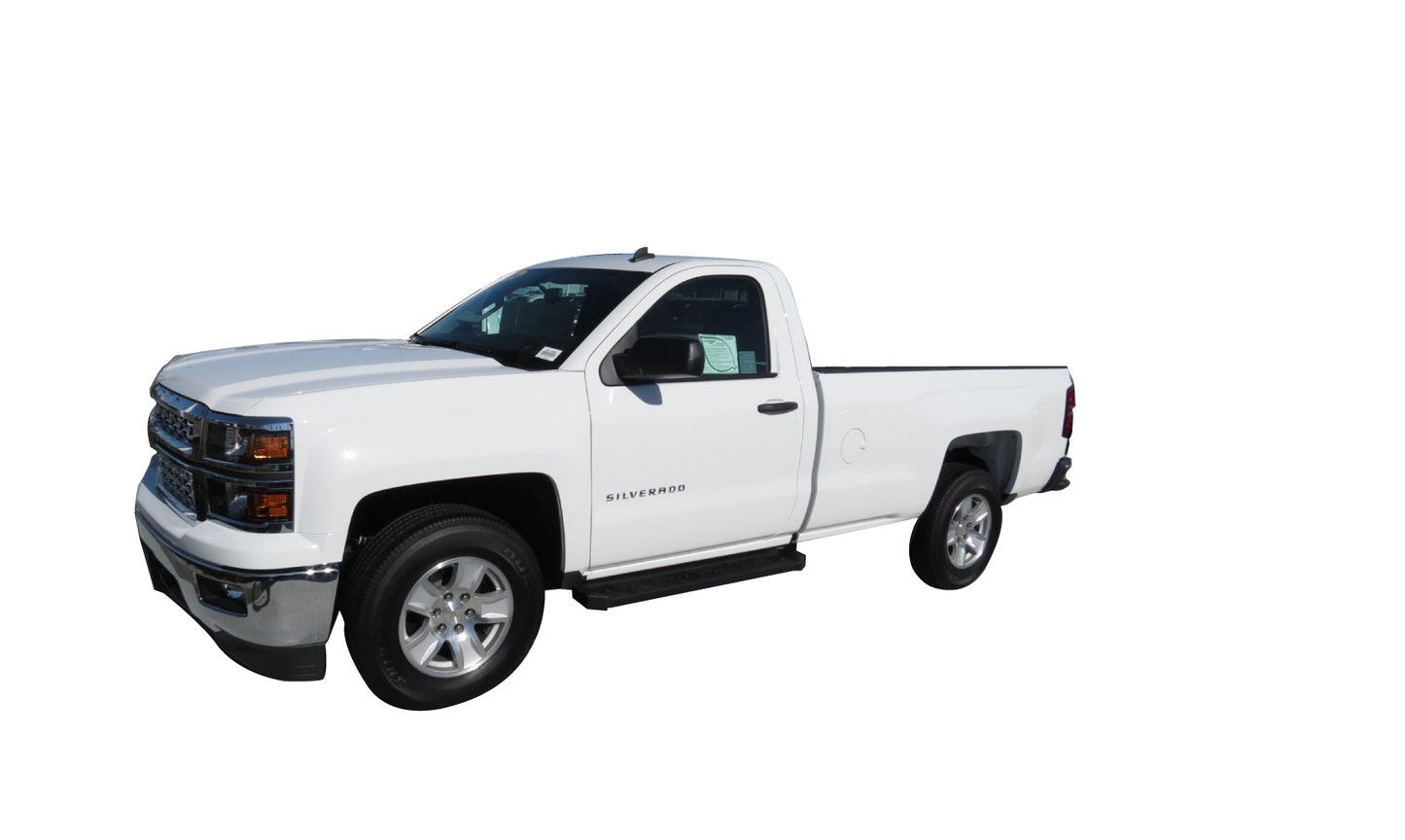 TrailFX Flat Running Board Black Powder Coated Steel For Chevrolet/GMC - RBW01B