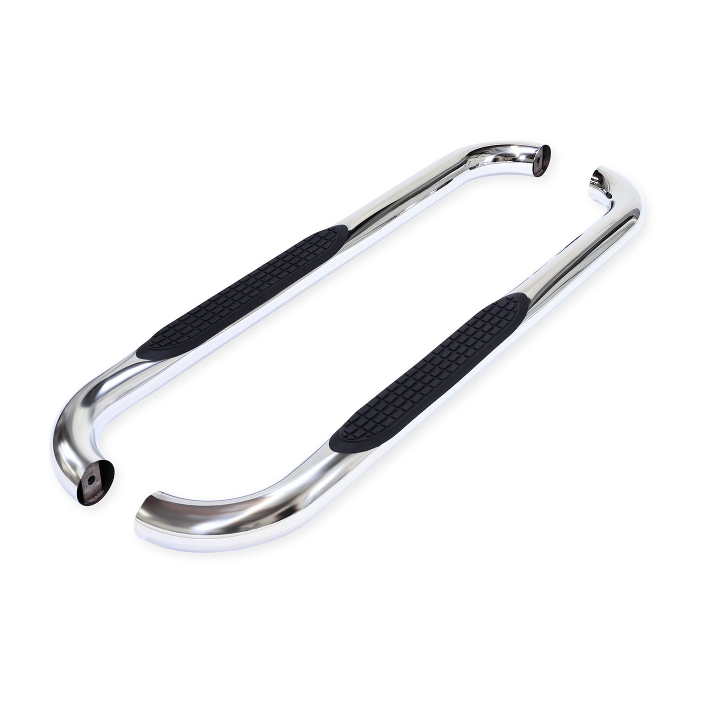 TrailFX 3" Round Bent Step Nerf Bars W/ Step Pads Polished Stainless Steel For Ford F-150 - 1130301041