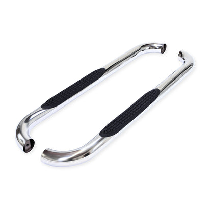 TrailFX 3" Round Bent Step Nerf Bars W/ Step Pads Polished Stainless Steel For Ford F-150 - 1130301041