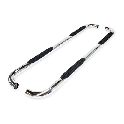 TrailFX 3" Round Bent Step Nerf Bars W/ Step Pads Polished Stainless Steel For Toyota Tundra - 1150540071