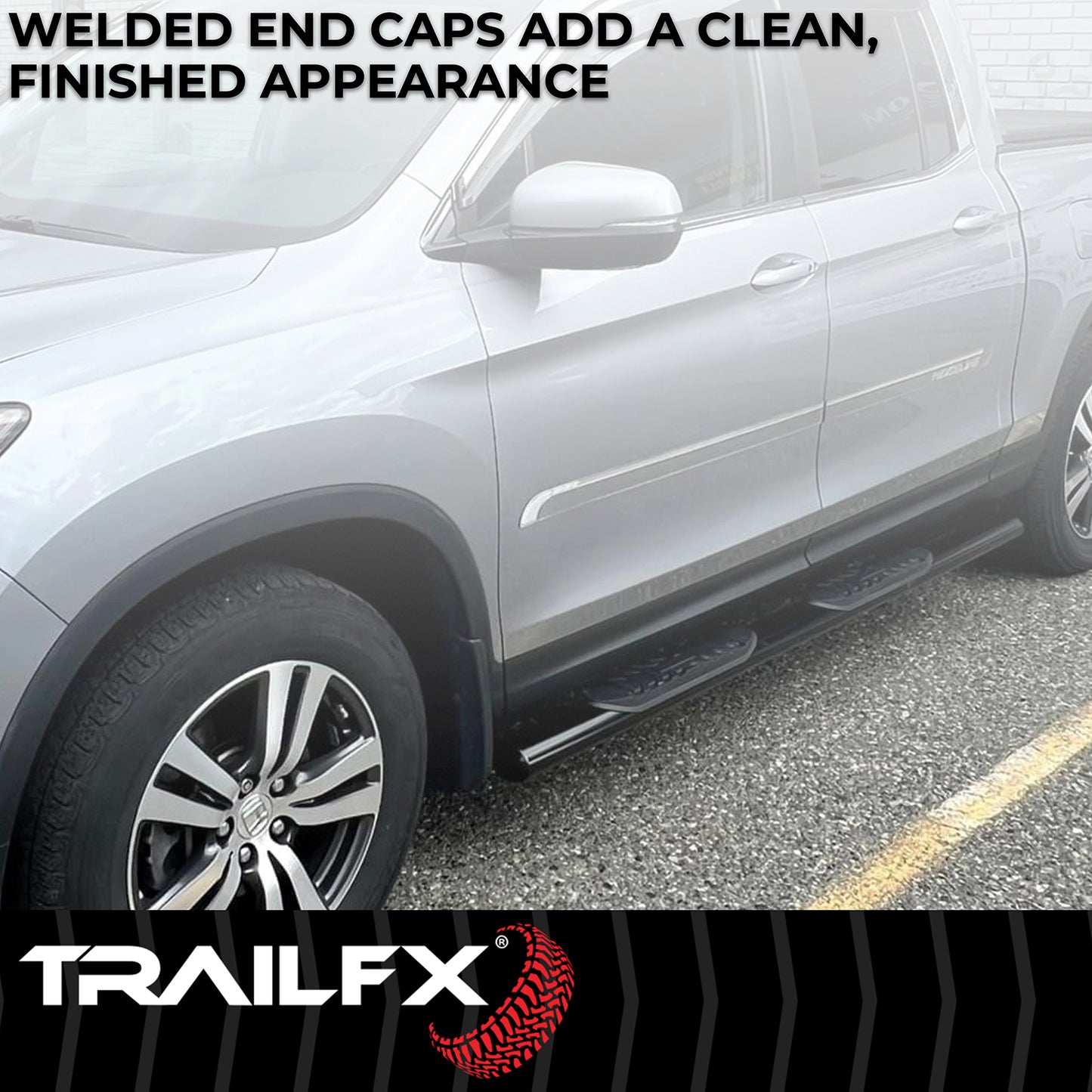 TrailFX 4" Oval Straight Step Nerf Bars W/ Step Pads Black For Toyota Tacoma - 2950522053
